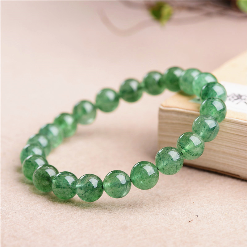 Green strawberry crystal bracelet DIY jewelry green strawberry crystal beads loose beads