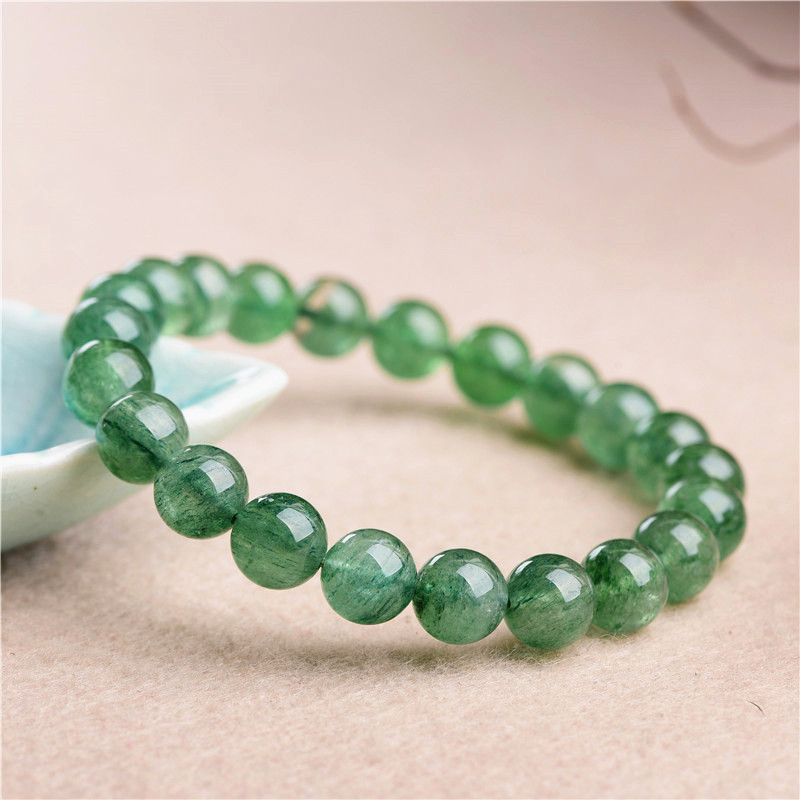 Green strawberry crystal bracelet DIY jewelry green strawberry crystal beads loose beads