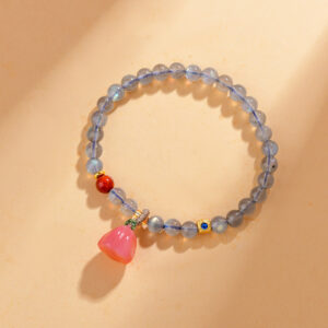 Crystal Grey Moonlight Labradorite Bracelet Yanyuan Agate Lotus Bracelet