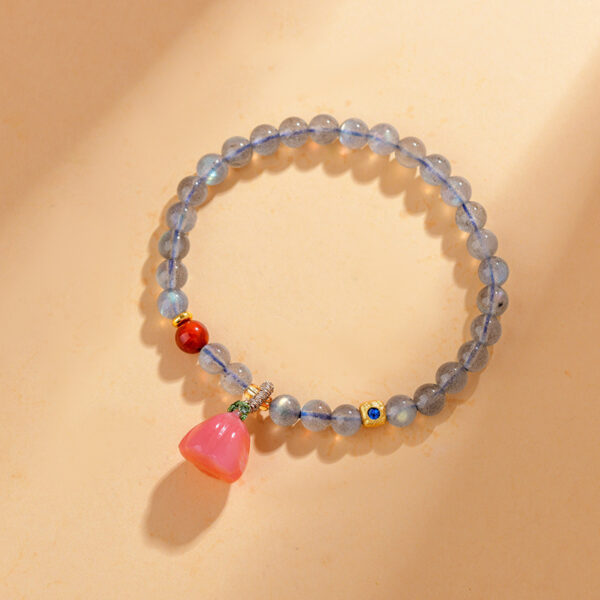 Crystal Grey Moonlight Labradorite Bracelet Yanyuan Agate Lotus Bracelet