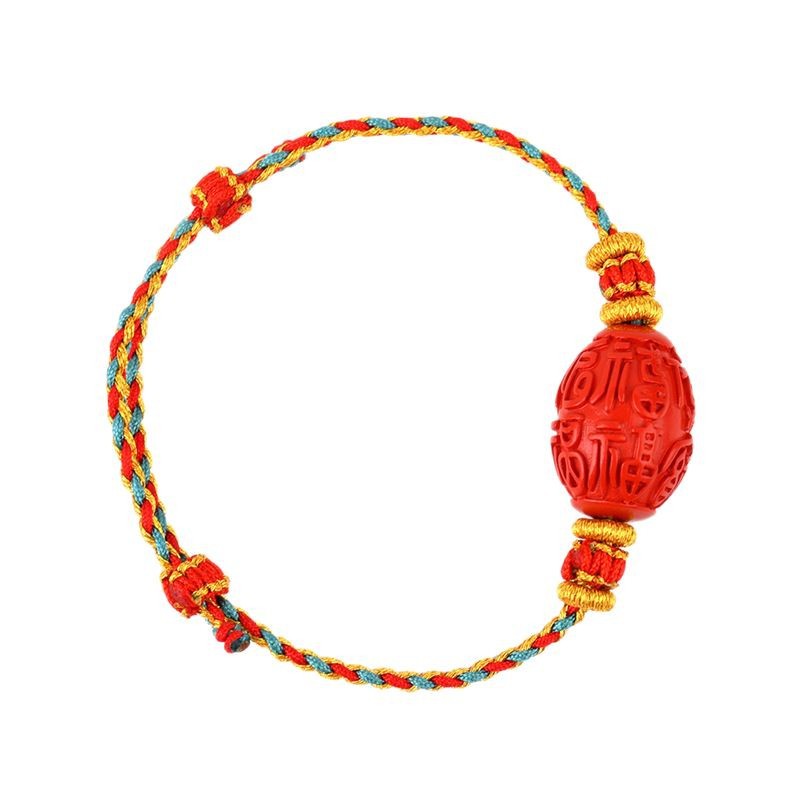 High content cinnabar imperial red sand blessing drum beads diy hand-woven bracelet color hand rope