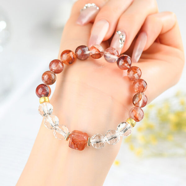 Red gum flower sugar cube cut white crystal bracelet fashionable original exquisite new style bracelet jewelry