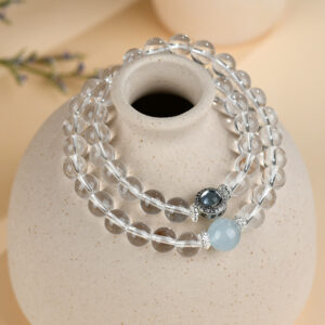 White crystal aquamarine double circle bracelet fresh and fashionable ladies style network hot selling bracelet jewelry