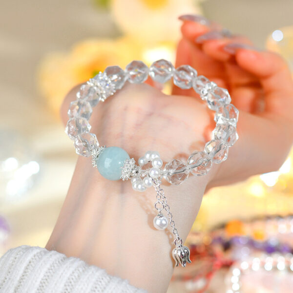 White crystal casual faceted bracelet niche light luxury original aquamarine hot-selling bracelet jewelry