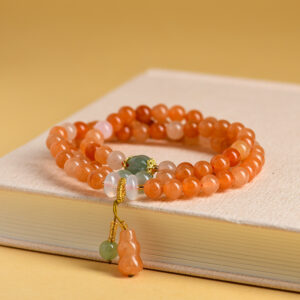 Gold Jade Multi-Circle Bracelet Gourd Pendant New Popular Ethnic Style Buddhist Bead Bracelet