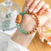 Natural stone old-style beads sandalwood splicing bracelet new Chinese retro style Buddhist beads creative bracelet jewelry
