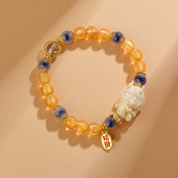 Gold foil glass half sugar heart agate Xiaolongnu bracelet new cultural and creative hot original bracelet