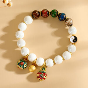 Incense Ash Glass Incense Ash Porcelain Five Elements Multi-Treasure Gold Swallowing Beast Bracelet Hot Sale Original Bracelet