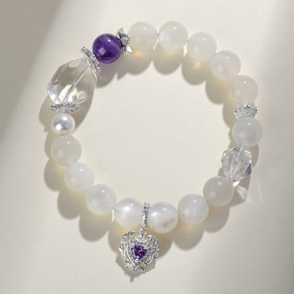 White Moonstone Micro-Inlaid Love Bracelet Labradorite White Crystal Bracelet New Hot Selling