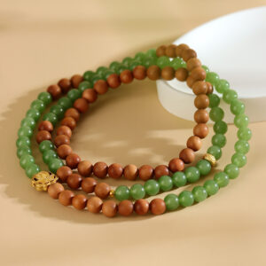 Old mountain sandalwood green jade multi-circle bracelet new Chinese ethnic style temple hot selling new hot style bracelet