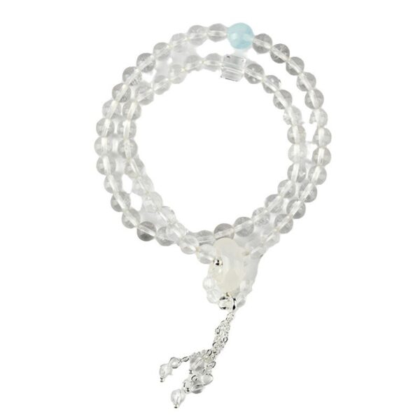White crystal aquamarine white agate double circle bracelet original new style bracelet jewelry