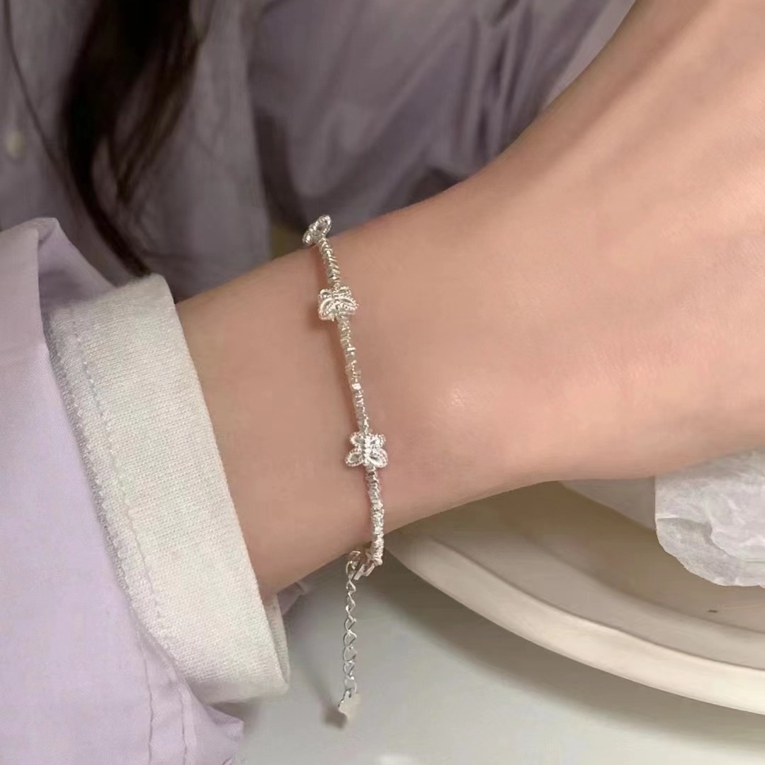 Pure silver spring butterfly dream broken silver bracelet fairy air floating fairy style advanced all-match style