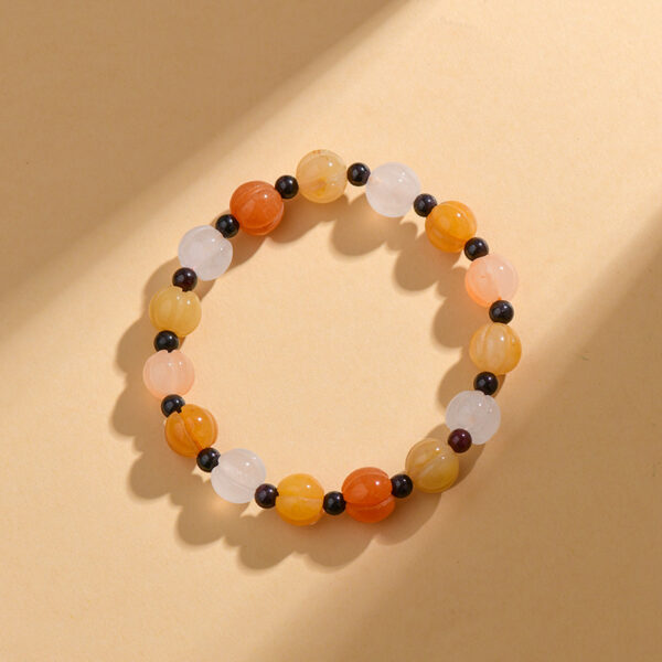 Gold Jade Pumpkin Bead Bracelet Natural Colored Jade Ancient Style Personalized Internet Hot Selling