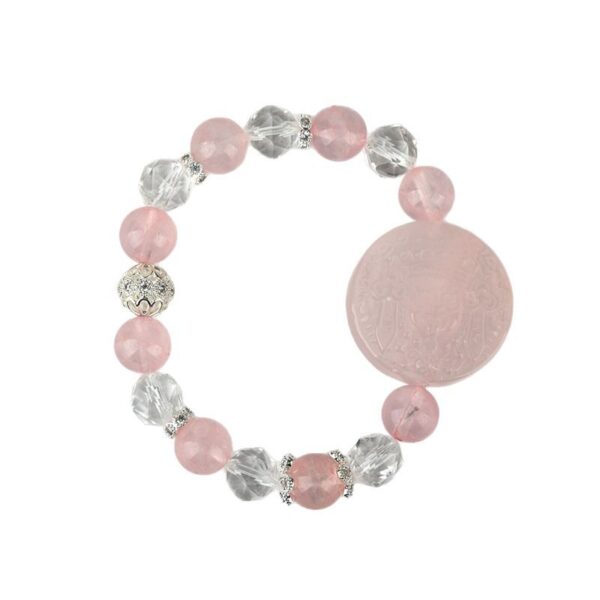 Ice pink crystal Zakiram round Tibetan bracelet original fashion cultural and creative bracelet