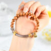 Sandalwood gray agate half bracelet lotus pendant new Chinese style Buddhist beads hand string hot sale