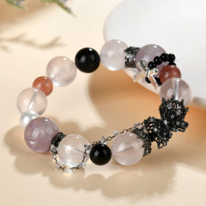 Crystal Duobao Butterfly Bracelet Amethyst Rose Quartz Strawberry Quartz Original Fashionable Bracelet