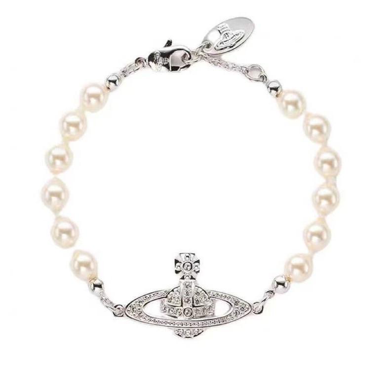 Queen Mother's high version classic Saturn pearl bracelet for women European and American style Saturn diamond pearl bracelet