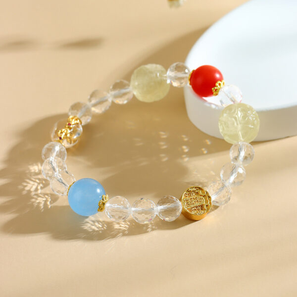 Citrine bracelet square gold natural white crystal couple cultural and creative hot jewelry
