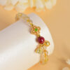 Crystal yellow hair crystal cinnabar two worlds joy bracelet new Chinese retro cultural and creative fashion new original bracelet