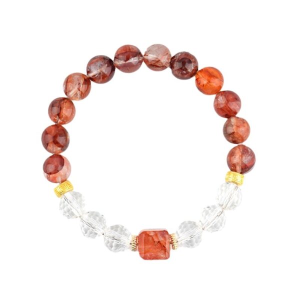 Red gum flower sugar cube cut white crystal bracelet fashionable original exquisite new style bracelet jewelry