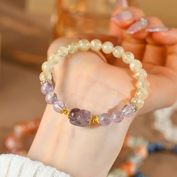 Huang Asai Amethyst Pixiu Bracelet New Chinese Fashion Original Bracelet Jewelry Customized