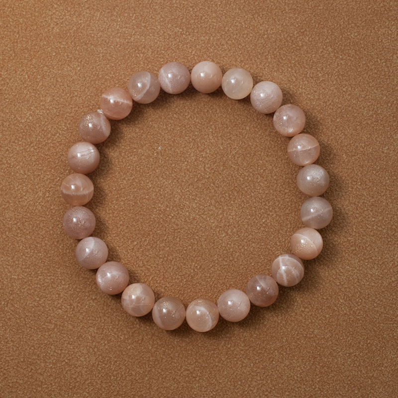 Moonstone Bracelet Sunstone Fashion High-end Girls Round Beads Jewelry