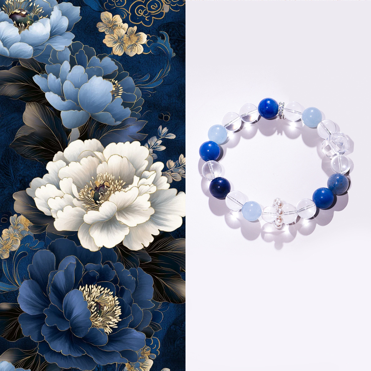 White crystal blue crystal multi-color bracelet simple fashion bracelet auspicious health and peace jewelry