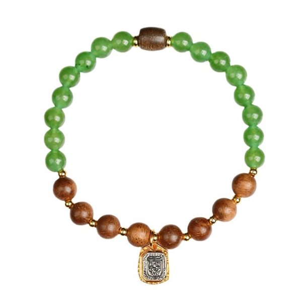 Kalimantan agarwood and Tian chalcedony bracelet new Chinese style Zakiram national style original bracelet jewelry