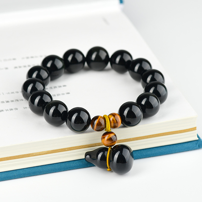 Double color eye obsidian gourd bracelet Buddha beads bracelet hot sale men and women couple jewelry