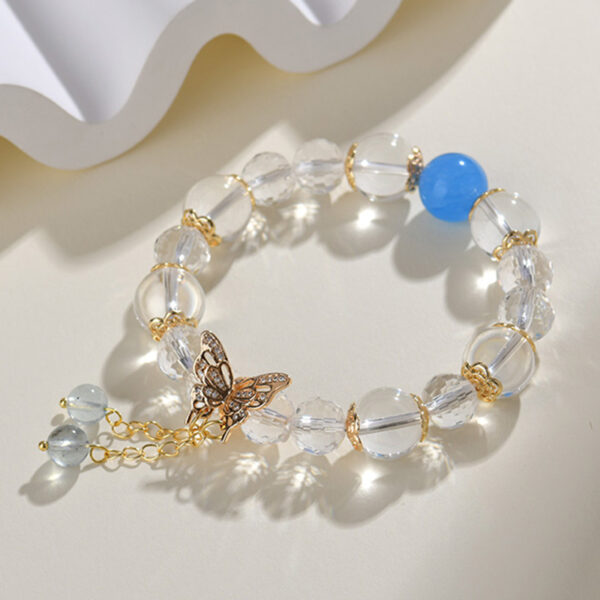 Aquamarine white crystal butterfly bracelet fashion original new style bracelet jewelry gift customization