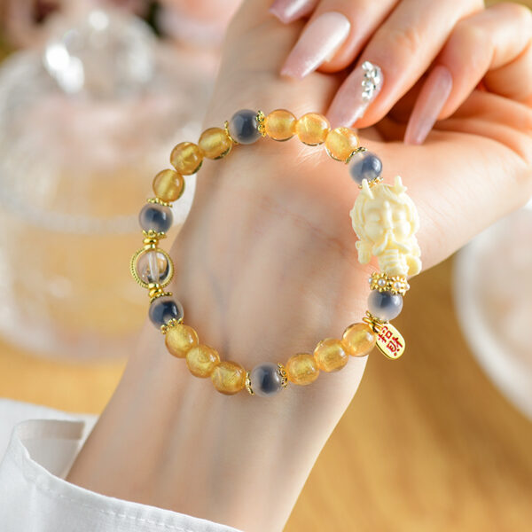 Gold foil glass half sugar heart agate Xiaolongnu bracelet new cultural and creative hot original bracelet