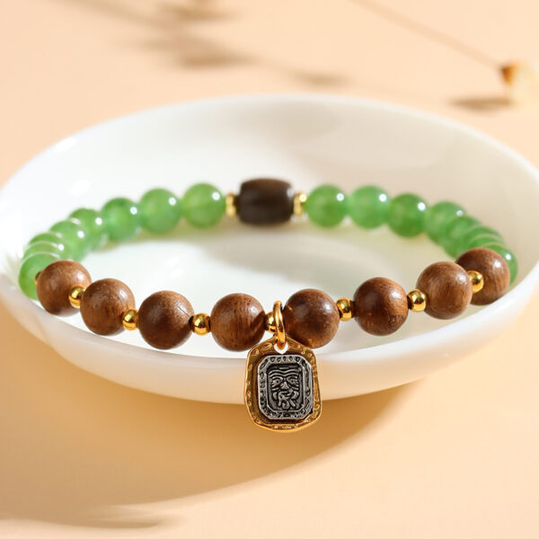 Kalimantan agarwood and Tian chalcedony bracelet new Chinese style Zakiram national style original bracelet jewelry