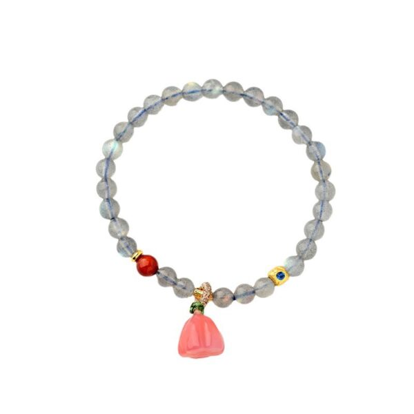 Crystal Grey Moonlight Labradorite Bracelet Yanyuan Agate Lotus Bracelet
