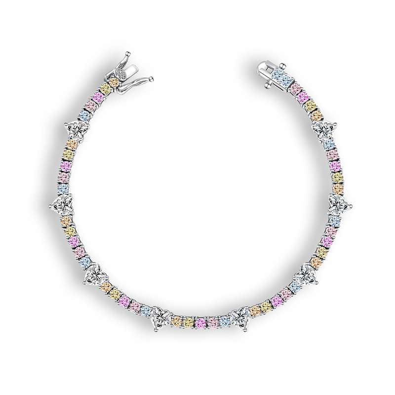 Love Zircon Bracelet Copper Gold Plated Personalized Valentine's Day Jewelry