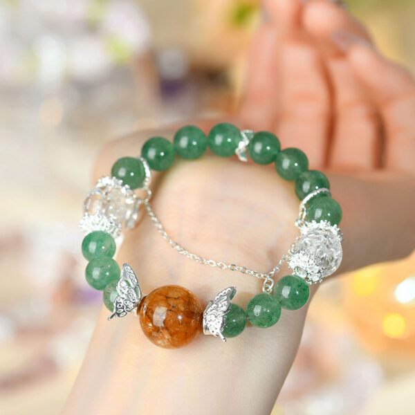 Crystal green strawberry yellow glue flower star tassel butterfly bracelet beautiful hot selling bracelet jewelry