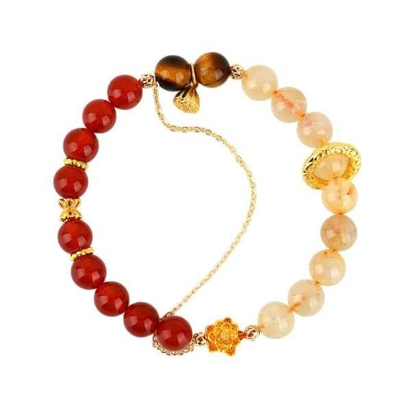 Crystal red agate golden yellow crystal tiger eye stone bracelet fashionable original new hot style bracelet
