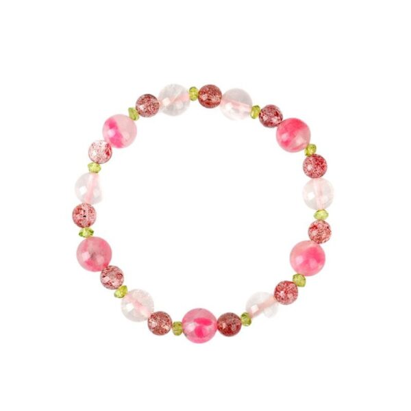 Rose stone pink crystal bracelet fresh and sweet peach rose pink love original bracelet
