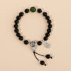 Obsidian bracelet, green incense ash, glass Buddhist beads, rosary bracelet, hot sale