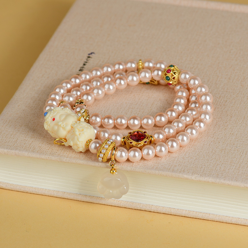 Champagne pearl mother-of-pearl bracelet new Chinese ethnic style cat claw bracelet live broadcast hot fashion accessories