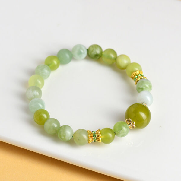 Green grape milk cap Xiuyan jade bracelet ins style exquisite fashion simple network hot bracelet jewelry