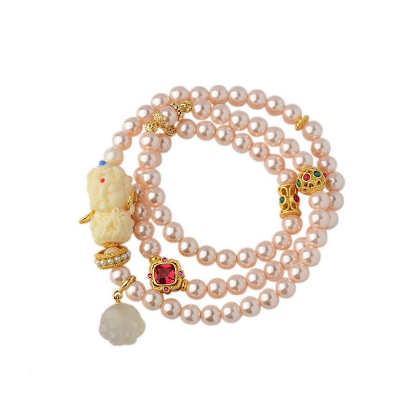 Champagne pearl mother-of-pearl bracelet new Chinese ethnic style cat claw bracelet live broadcast hot fashion accessories