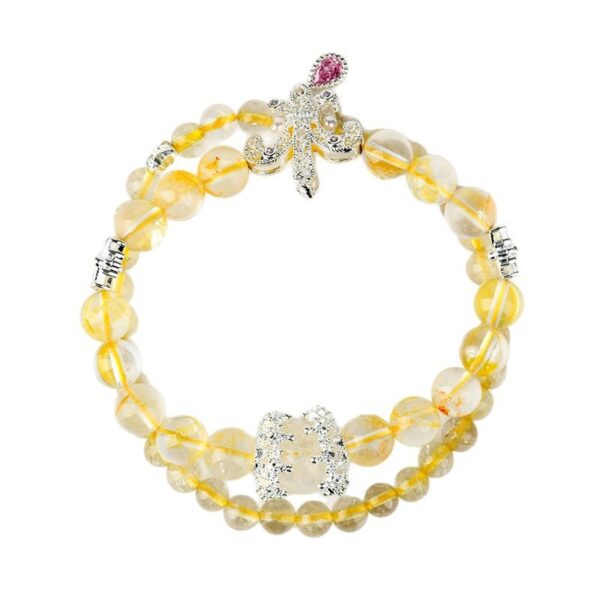 Citrine hair crystal double layer bracelet fashionable original light luxury small new hot style bracelet jewelry