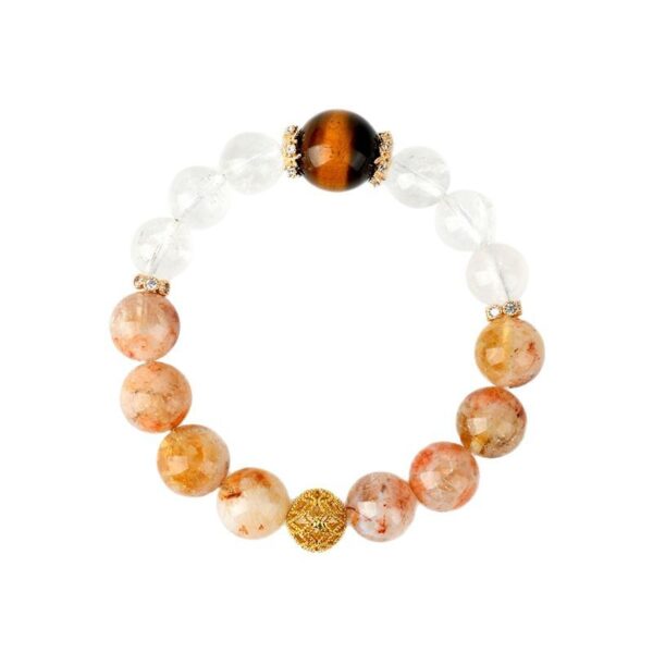 Crystal yellow tower crystal tiger eye stone white asai bracelet large grain original fashion hot selling bracelet