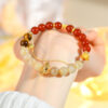 Crystal red agate golden yellow crystal tiger eye stone bracelet fashionable original new hot style bracelet