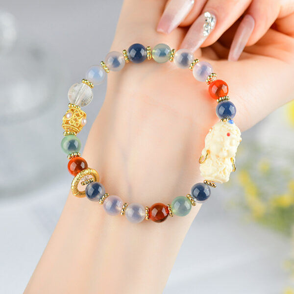 Natural sugar heart agate Duobao Tara bracelet live broadcast cultural and creative hot selling heart sutra bracelet jewelry