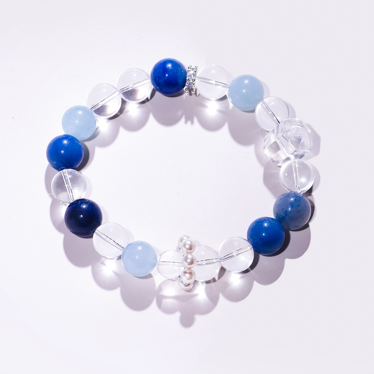 White crystal blue crystal multi-color bracelet simple fashion bracelet auspicious health and peace jewelry