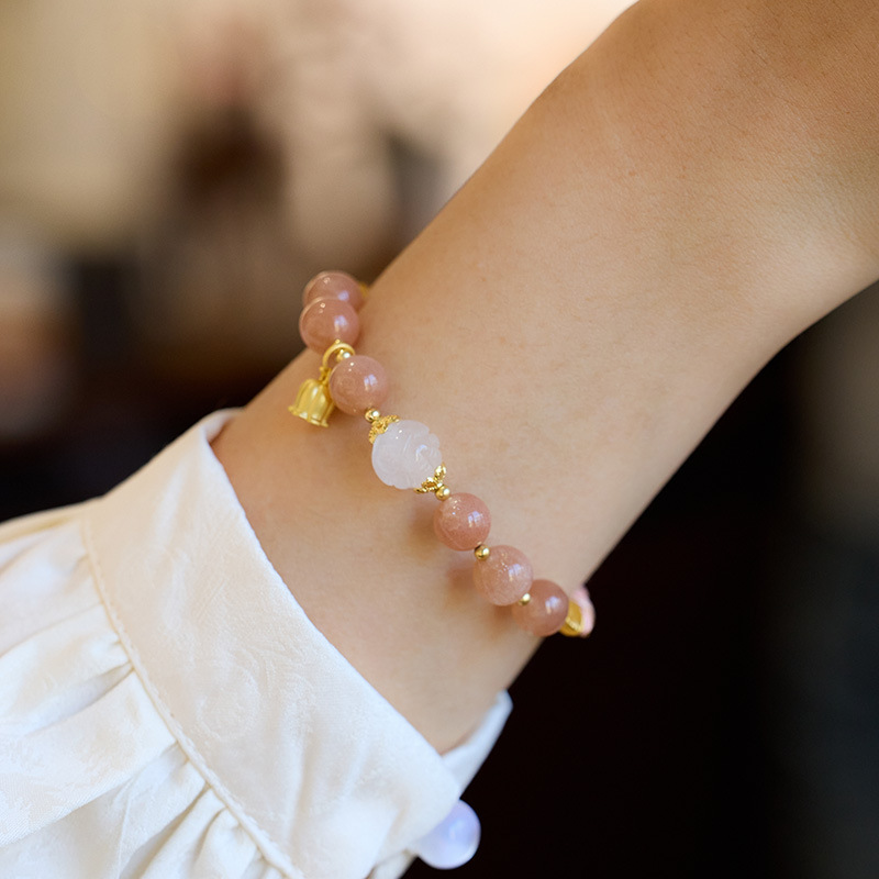 Half Life Love Natural Sunstone Bracelet Women's Lily of the Valley Ruyi Half Bracelet Bracelet