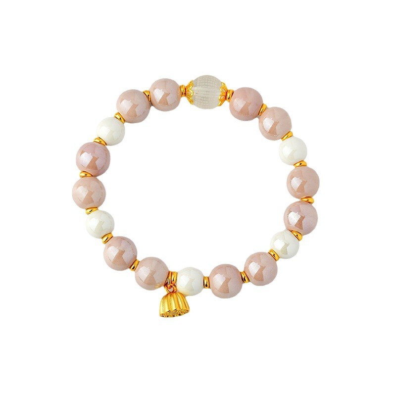 White powder porcelain beads, incense ash porcelain, white crystal, heart sutra bracelet, lotus pendant, new hot style bracelet