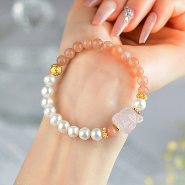 Pearl sunstone rose quartz nine-tailed fox bracelet small fresh fashion bracelet original hot jewelry