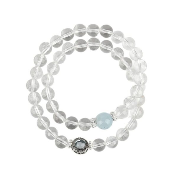 White crystal aquamarine double circle bracelet fresh and fashionable ladies style network hot selling bracelet jewelry